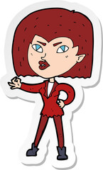 sticker of a cartoon vampire girl