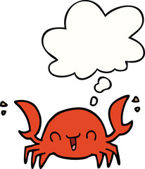 cartoon crab and thought bubble