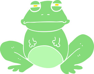 flat color illustration of a cartoon frog