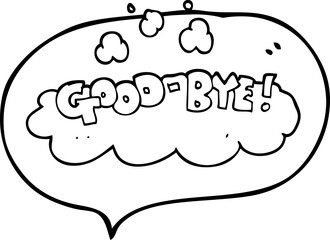 speech bubble cartoon good-bye symbol