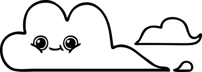 line drawing cartoon clouds