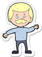 Fototapeta premium sticker of a cartoon dad waving