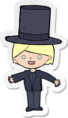 sticker of a cartoon man wearing hat