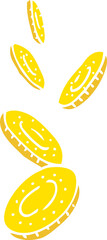 flat color illustration of a cartoon coins