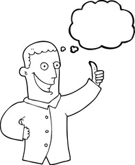 thought bubble cartoon man giving approval