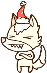 Christmas Wolf Chalk Drawing