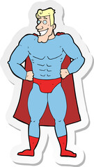 sticker of a cartoon superhero