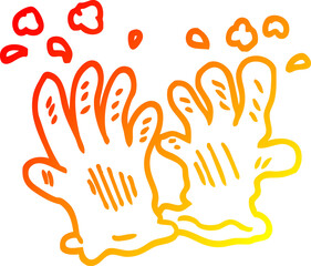 Obraz premium warm gradient line drawing cartoon sterile gloves