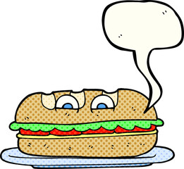 comic book speech bubble cartoon sub sandwich