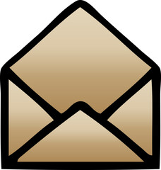 gradient shaded cartoon paper envelope