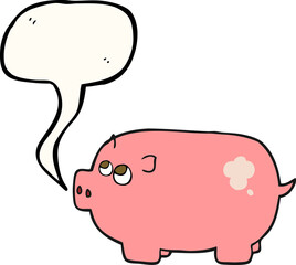 speech bubble cartoon piggy bank