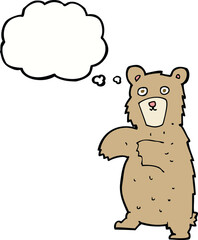 cartoon bear with thought bubble