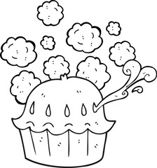 black and white cartoon hot pie