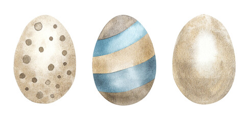 collection of different green blue and beige easter eggs.
