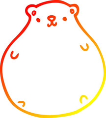 warm gradient line drawing cartoon bear