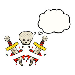 thought bubble cartoon dagger tattoo