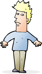 cartoon worried man