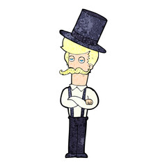 cartoon man wearing top hat