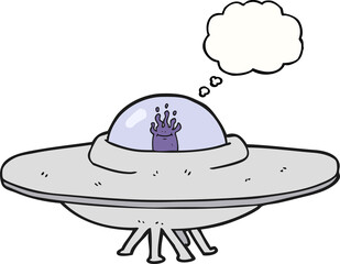 thought bubble cartoon flying saucer