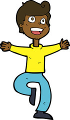 cartoon excited boy
