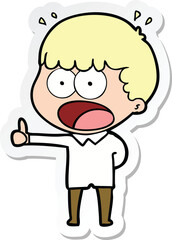 sticker of a cartoon shocked man