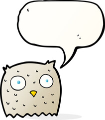 cartoon owl with speech bubble