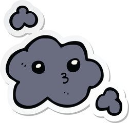 sticker of a cute cartoon cloud