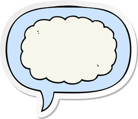 cartoon cloud and speech bubble sticker