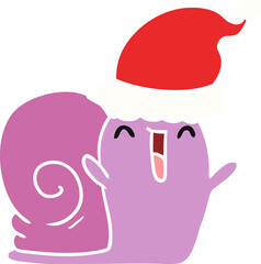 christmas cartoon of kawaii snail