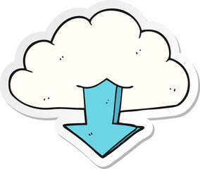 sticker of a cartoon download from the cloud
