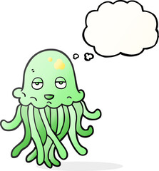 thought bubble cartoon octopus