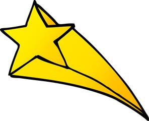 cartoon doodle shooting star