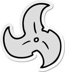 sticker cartoon doodle of a single ninja throwing star © lineartestpilot