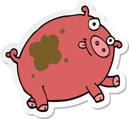 sticker of a cartoon pig