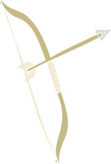 Obraz premium flat color illustration of a cartoon bow and arrow