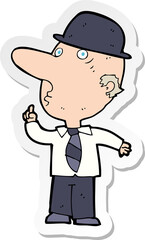 sticker of a cartoon man wearing bowler hat