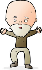 cartoon panicking old man