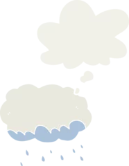 Behangcirkel cartoon rain cloud and thought bubble in retro style © lineartestpilot