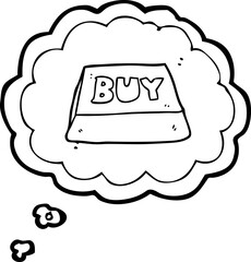 thought bubble cartoon computer key buy symbol