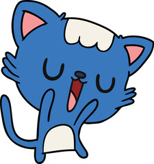 cartoon of cute kawaii cat