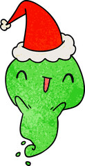 christmas textured cartoon of kawaii ghost