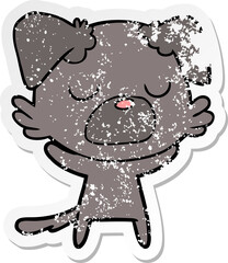 distressed sticker of a cartoon dog