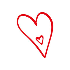 Heart in doodle style. Symbol of Valentine's Day and love. Shapes For Create Your Own Art. Abstract contemporary modern trendy vector. Design for card, print , logos, branding, mood boards, poster