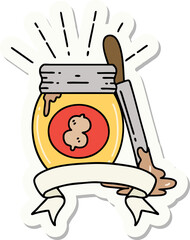 sticker of tattoo style peanut butter