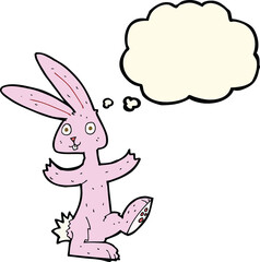 cartoon rabbit with thought bubble