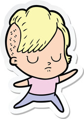 Obraz premium sticker of a cartoon woman