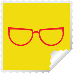 spectacles square peeling sticker