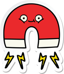 sticker of a cute cartoon magnet