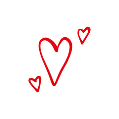 Heart in doodle style. Symbol of Valentine's Day and love. Shapes For Create Your Own Art. Abstract contemporary modern trendy vector. Design for card, print , logos, branding, mood boards, poster