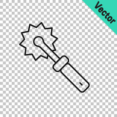 Black line Cutter roll for honey icon isolated on transparent background. Tool of the beekeeper. Vector